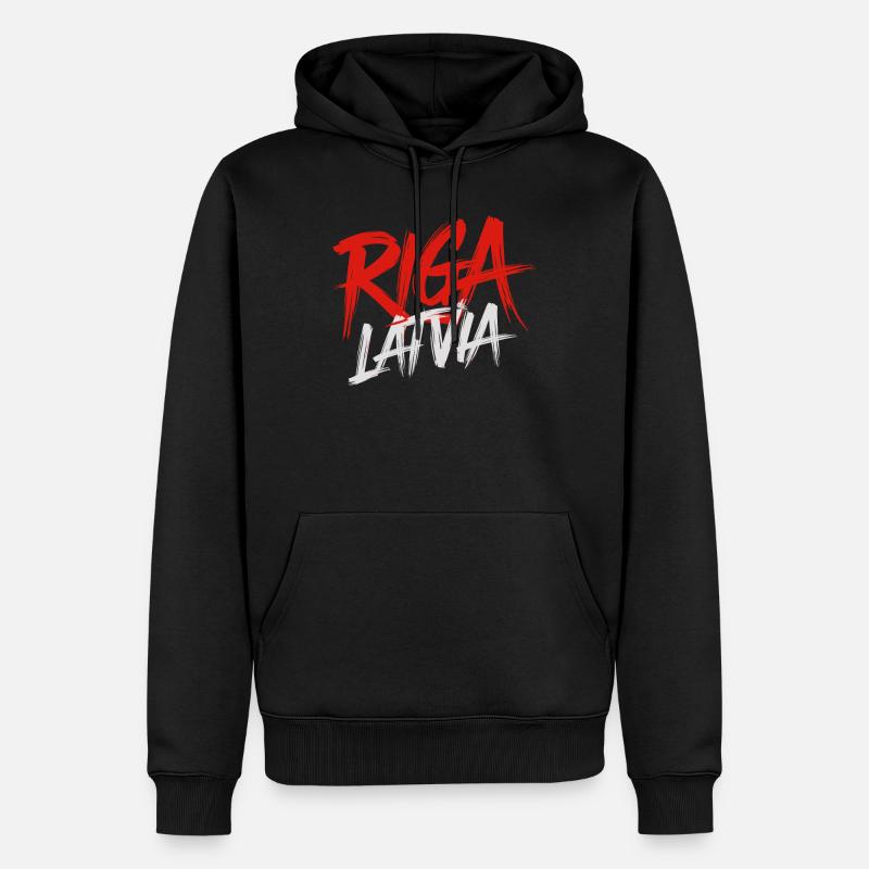 Riga, Lettonie, Souvenir - Sweat à capuche Premium bio Homme - noir