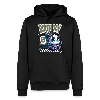 Panda de jeu pour enfants du 8e anniversaire - Sweat à capuche Premium bio Homme - noir - Devant - Nico (187cm)