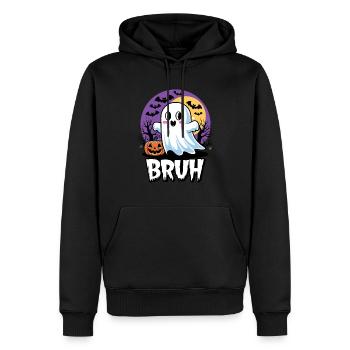 Halloween Fantôme Fantôme Brûlure Pleine Lune Mignon - Sweat à capuche Premium bio Homme - noir - Devant - Nico (187cm)