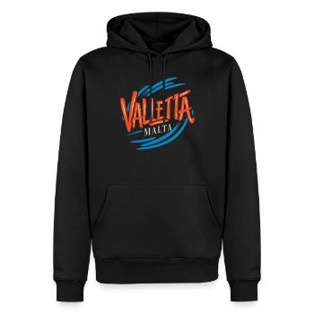 Souvenir de La Valette Malte pour les voyageurs - Sweat à capuche Premium bio Homme - noir - Devant - Nico (187cm)