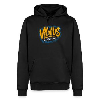 Vilnius Lithuania Souvenir - Männer Premium Bio Hoodie - Schwarz - Vorne - Nico (187cm)