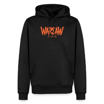 Conception de souvenirs de Varsovie Pologne - Sweat à capuche Premium bio Homme - noir - Devant - Nico (187cm)