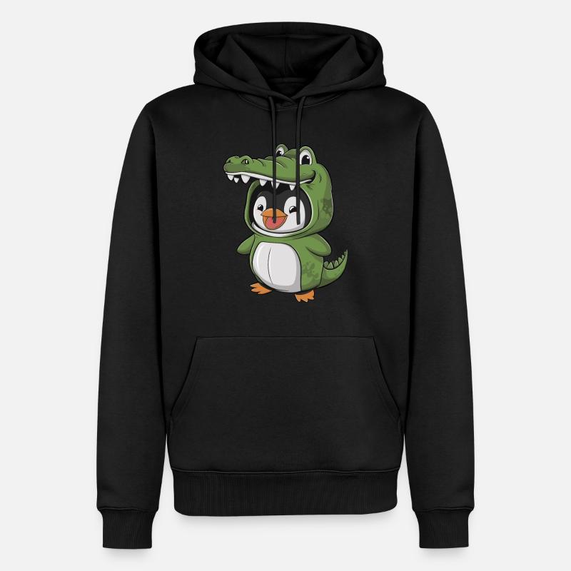 Pingouin en costume de crocodile - Sweat à capuche Premium bio Homme - noir
