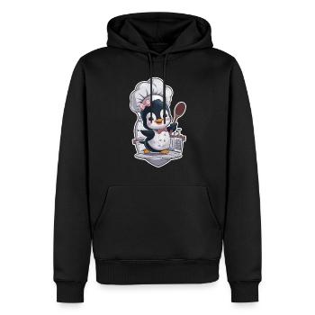 Penguin chef with chef's hat and spoon - Men’s Premium Organic Hoodie - black - Front - Nico (187cm)