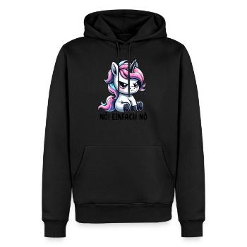 Licorne en colère non, juste non - Sweat à capuche Premium bio Homme - noir - Devant - Nico (187cm)