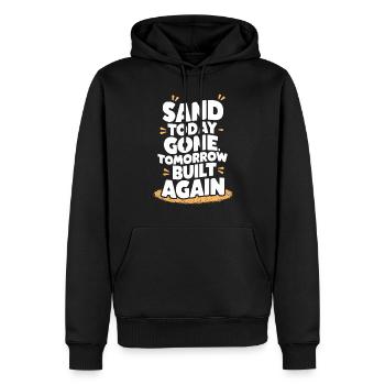 Sculpteurs de sable professionnels sur la plage du - Sweat à capuche Premium bio Homme - noir - Devant - Nico (187cm)