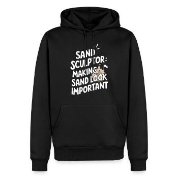 Sculpteurs de sable professionnels sur la plage du - Sweat à capuche Premium bio Homme - noir - Devant - Nico (187cm)