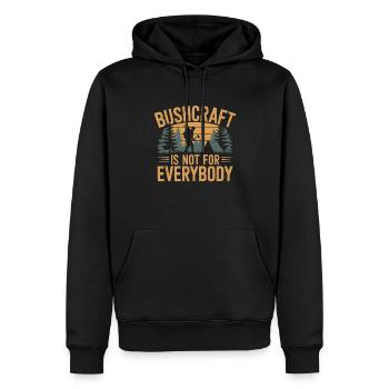 Bushcraft - Männer Premium Bio Hoodie - Schwarz - Vorne - Nico (187cm)