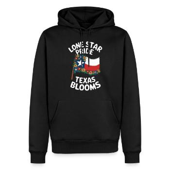 Texas Fleurs sauvages Saison Champs Fleurs Texas - Sweat à capuche Premium bio Homme - noir - Devant - Nico (187cm)