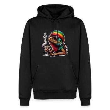Kiffer Marihuanna Weed Highdechse Eidechse Kiffen - Männer Premium Bio Hoodie - Schwarz - Vorne - Nico (187cm)