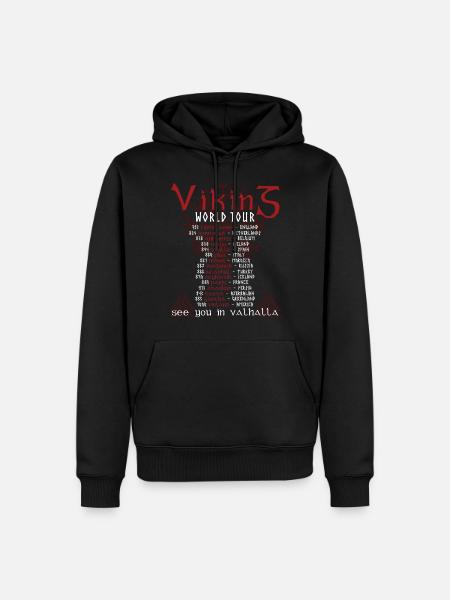 Wikinger Welttournee Valhalla - Männer Premium Bio Hoodie - Schwarz