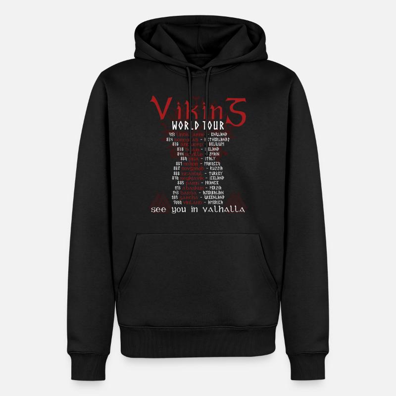 Wikinger Welttournee Valhalla - Männer Premium Bio Hoodie - Schwarz