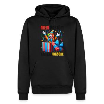 Mon costume est au lavage - Sweat à capuche Premium bio Homme - noir - Devant - Nico (187cm)