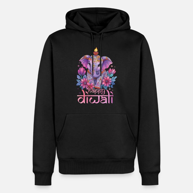 Joyeux Diwali - Sweat à capuche Premium bio Homme - noir