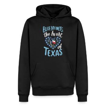 Texas Fleurs sauvages Saison Champs Fleurs Texas - Sweat à capuche Premium bio Homme - noir - Devant - Nico (187cm)
