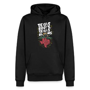 Texas Fleurs sauvages Saison Champs Fleurs Texas - Sweat à capuche Premium bio Homme - noir - Devant - Nico (187cm)