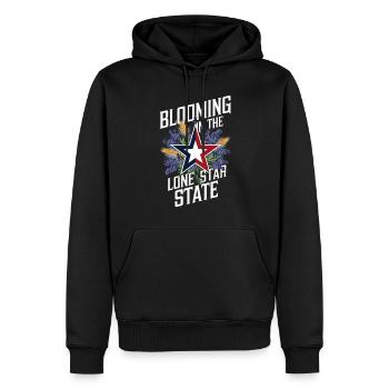 Texas Fleurs sauvages Saison Champs Fleurs Texas - Sweat à capuche Premium bio Homme - noir - Devant - Nico (187cm)