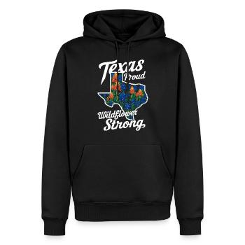 Texas Fleurs sauvages Saison Champs Fleurs Texas - Sweat à capuche Premium bio Homme - noir - Devant - Nico (187cm)