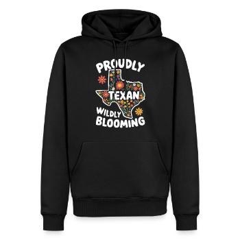 Texas Fleurs sauvages Saison Champs Fleurs Texas - Sweat à capuche Premium bio Homme - noir - Devant - Nico (187cm)