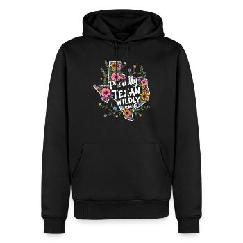 Texas Fleurs sauvages Saison Champs Fleurs Texas - Sweat à capuche Premium bio Homme - noir - Devant - Nico (187cm)