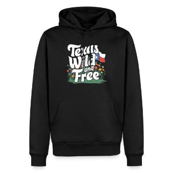 Texas Fleurs sauvages Saison Champs Fleurs Texas - Sweat à capuche Premium bio Homme - noir - Devant - Nico (187cm)