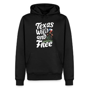 Texas Fleurs sauvages Saison Champs Fleurs Texas - Sweat à capuche Premium bio Homme - noir - Devant - Nico (187cm)