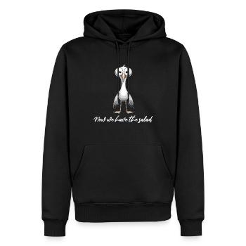 Mouette Drôle Dicton Nord Allemand Hambourg Mer du Nord - Sweat à capuche Premium bio Homme - noir - Devant - Nico (187cm)