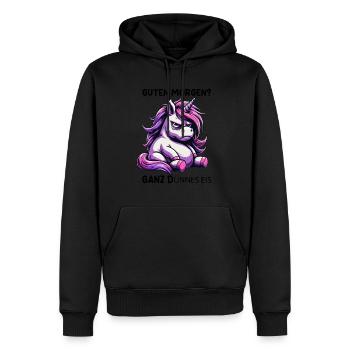 Bonjour? Glace très mince - Sweat à capuche Premium bio Homme - noir - Devant - Nico (187cm)