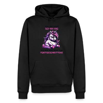 Je ne suis pas difficile seulement pour les - Sweat à capuche Premium bio Homme - noir - Devant - Nico (187cm)