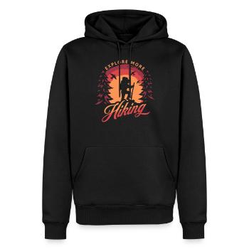 Explore More Hiking Adventure - Men’s Premium Organic Hoodie - black - Front - Nico (187cm)