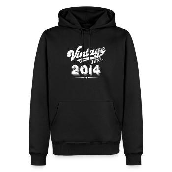 Millésime depuis Juin 2014 Cadeau d’anniversaire - Sweat à capuche Premium bio Homme - noir - Devant - Nico (187cm)
