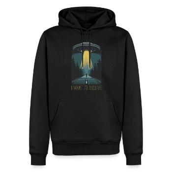 Je veux croire - Sweat à capuche Premium bio Homme - noir - Devant - Nico (187cm)