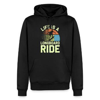 Skater Life: Downhill Longboarding Und Street - Männer Premium Bio Hoodie - Schwarz - Vorne - Nico (187cm)