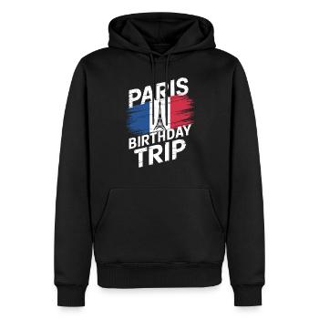 Paris Birthday Trip mit Eiffelturm - Männer Premium Bio Hoodie - Schwarz - Vorne - Nico (187cm)