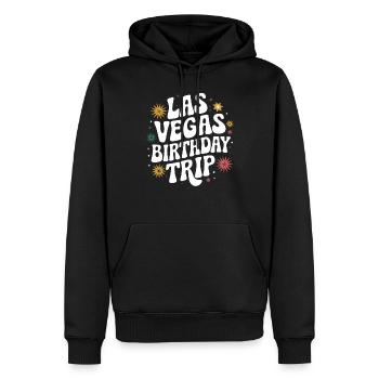 Voyage d’anniversaire à Las Vegas - Unique - Sweat à capuche Premium bio Homme - noir - Devant - Nico (187cm)