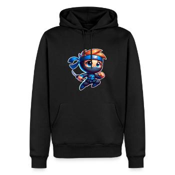 Ninja - Männer Premium Bio Hoodie - Schwarz - Vorne - Nico (187cm)