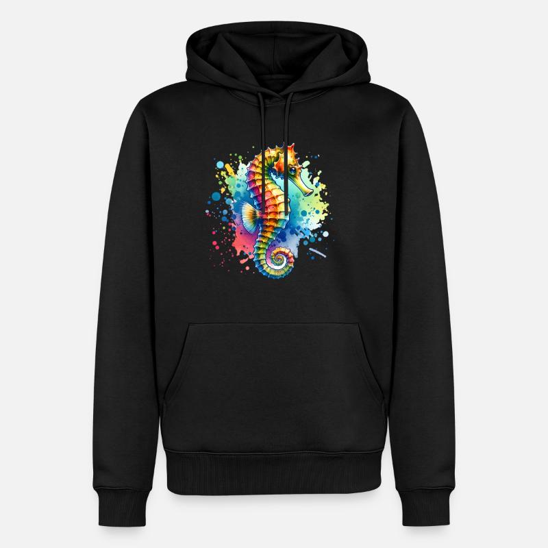 Hippocampe Hippocampe - Sweat à capuche Premium bio Homme - noir