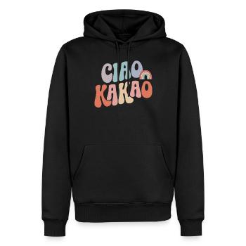 Ciao Cacao - Sweat à capuche Premium bio Homme - noir - Devant - Nico (187cm)