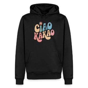 Ciao Cacao - Sweat à capuche Premium bio Homme - noir - Devant - Nico (187cm)