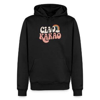 Ciao Cacao - Sweat à capuche Premium bio Homme - noir - Devant - Nico (187cm)