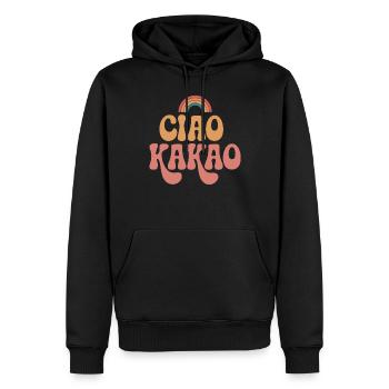 Ciao Cacao - Sweat à capuche Premium bio Homme - noir - Devant - Nico (187cm)