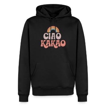 Ciao Cacao - Sweat à capuche Premium bio Homme - noir - Devant - Nico (187cm)