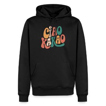 Ciao Cacao - Sweat à capuche Premium bio Homme - noir - Devant - Nico (187cm)