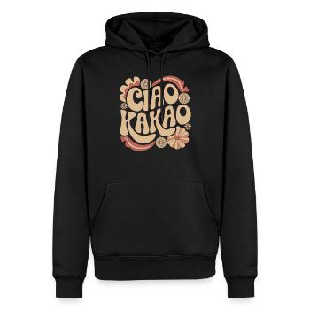 Ciao Cacao - Sweat à capuche Premium bio Homme - noir - Devant - Nico (187cm)
