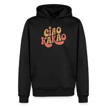 Ciao Cacao - Sweat à capuche Premium bio Homme - noir - Devant - Nico (187cm)