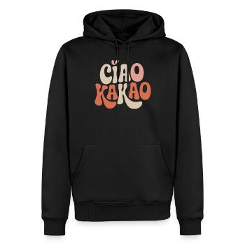 Ciao Cacao - Sweat à capuche Premium bio Homme - noir - Devant - Nico (187cm)