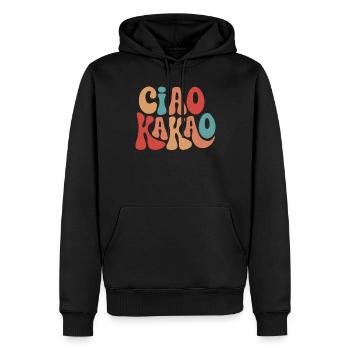 Ciao Cacao - Sweat à capuche Premium bio Homme - noir - Devant - Nico (187cm)