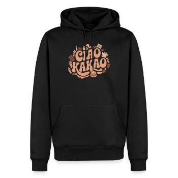 Ciao Cacao - Sweat à capuche Premium bio Homme - noir - Devant - Nico (187cm)