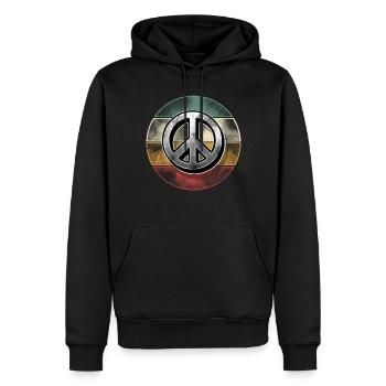 Signe de paix - Sweat à capuche Premium bio Homme - noir - Devant - Nico (187cm)
