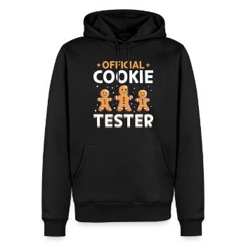 Funny Christmas Gingerbread Official Cookie Tester - Männer Premium Bio Hoodie - Schwarz - Vorne - Nico (187cm)